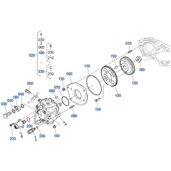Supply Pump Assembly for Kubota V3307-CR-T-E5 Engine