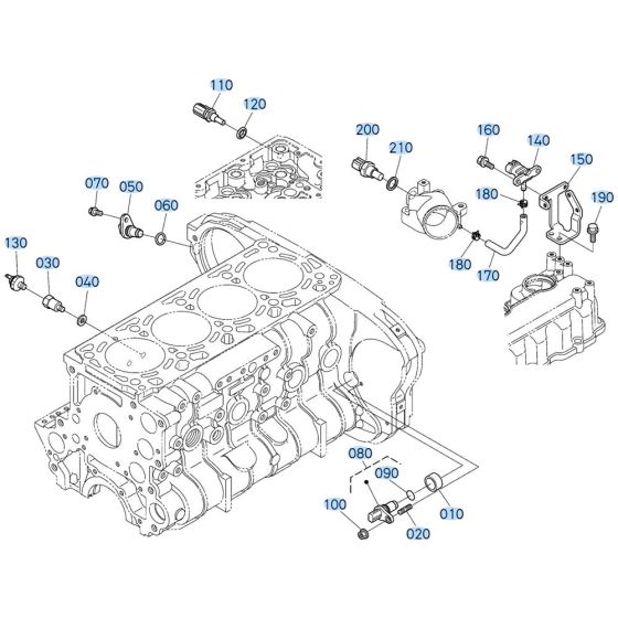 Thermometer Assembly for Kubota V3307-CR-T-E5 Engine