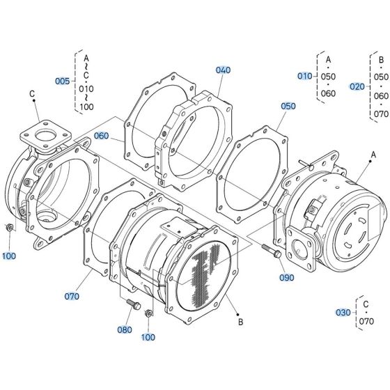 DPF Muffler Assembly for Kubota V3307-CR-T-E5 Engine
