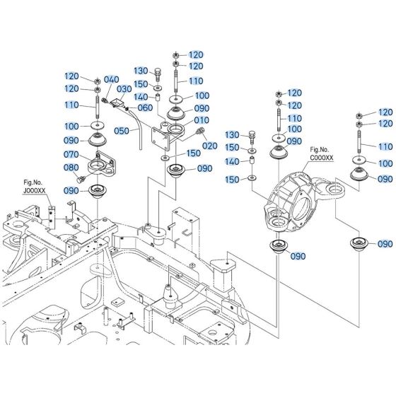 Engine Bracket Assembly for Kubota V3307-CR-T-E5 Engine