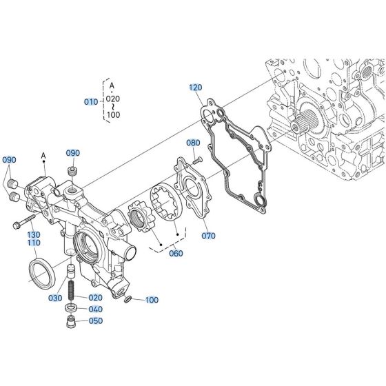 Front Cover Assembly for Kubota V3307-CR-T-E5 Engine