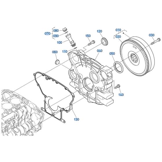 Flywheel Assembly for Kubota V3307-CR-T-E5 Engine