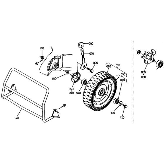 Front Wheel Assembly for Kubota W5021-SCC Mower