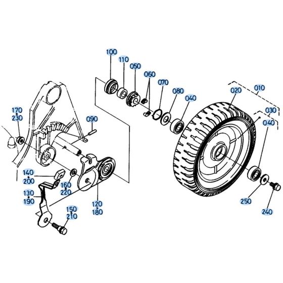 Rear Wheel Assembly for Kubota W5021-SCC Mower