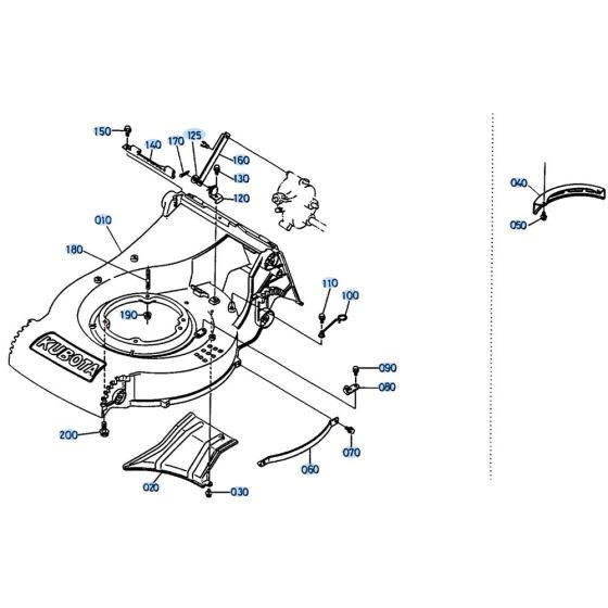Deck Assembly for Kubota W5021-SCC Mower