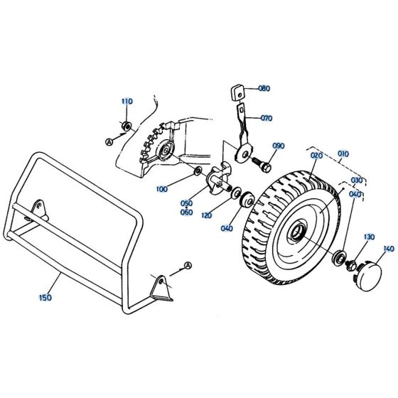 Front Wheel Assembly for Kubota W5021-SCE Mower