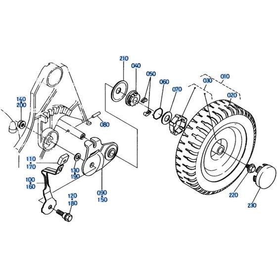 Rear Wheel Assembly for Kubota W5021-SCE Mower