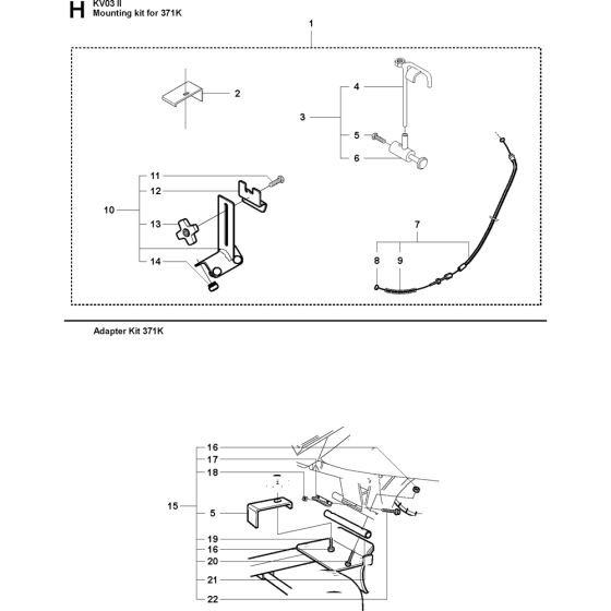 Mounting Kit for Kv03 Disc Cutters
