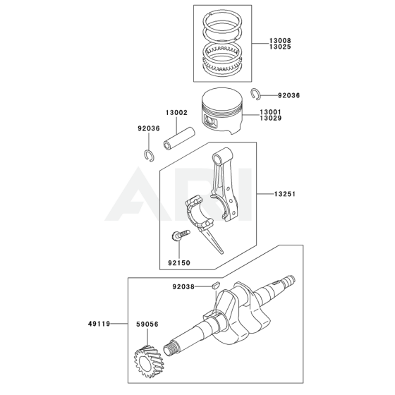 Piston/Crankshaft for KWN20A