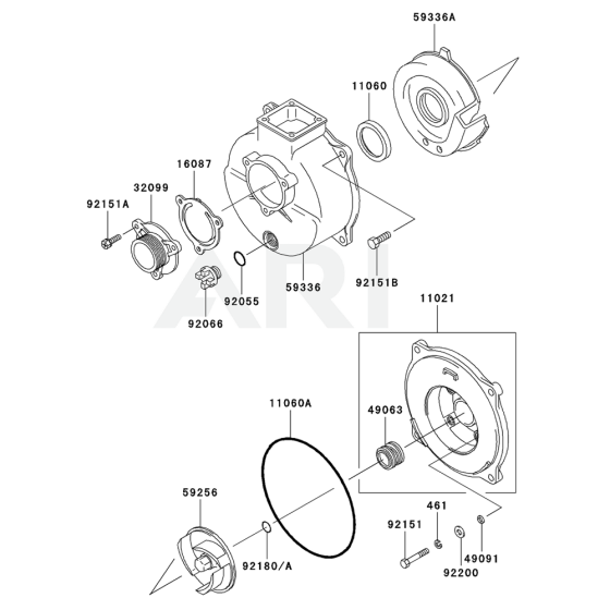 Kawasaki KWN20A Pump Housing