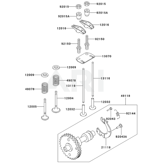 Valve/Camshaft for Kawasaki KWS30A