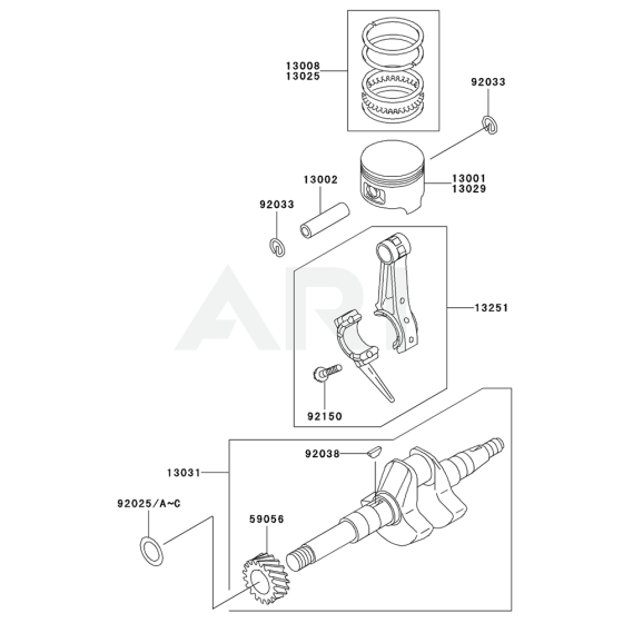 Piston/Crankshaft for KWT20A