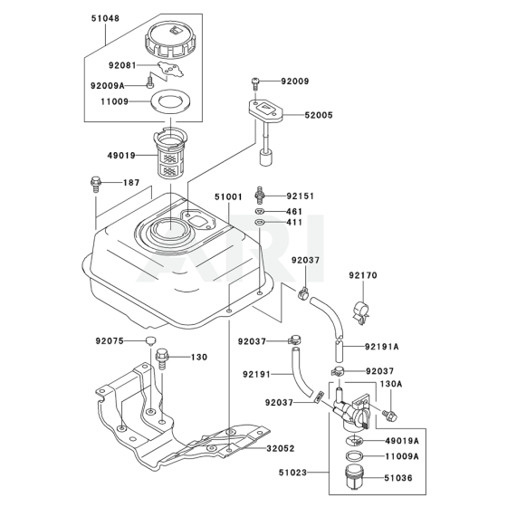 Fuel Tank & Valve for KWT20A