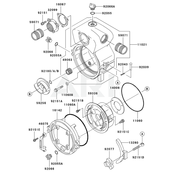 Kawasaki KWT20A Pump Housing