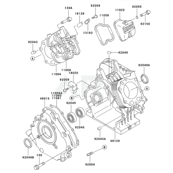 Cylinder/Crankcase for KWT30A