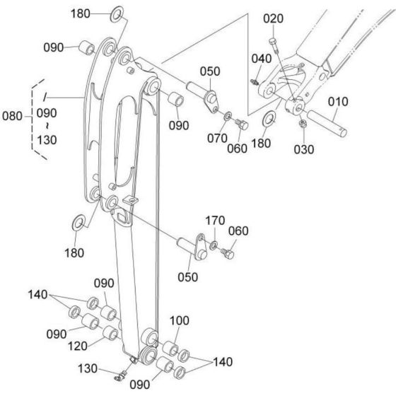 Dipper Arm Assembly for Kubota