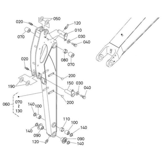 Dipper Arm Assembly for Kubota