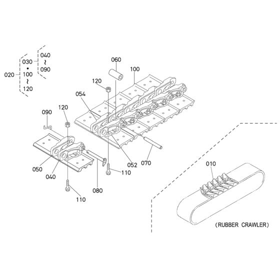 Crawler Assembly for Kubota