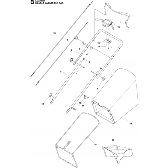 Handle Assembly for Husqvarna LC221RH