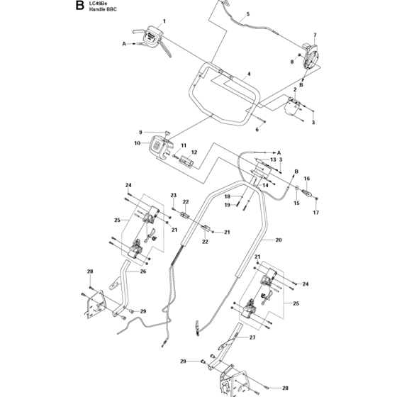 Handle Assembly for Husqvarna