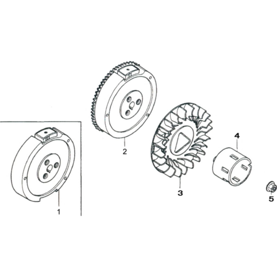 Flywheel Assembly Loncin LC6500D-F