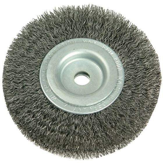 Wheel Brush D100mm x W20-22 x 30 Bore Set 1 Steel Wire 0.30 by Lessmann - 323.162