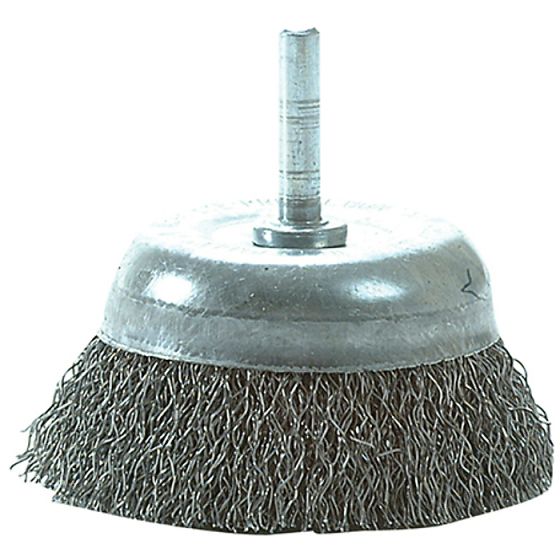 DIY Cup Brush with Shank 75mm x 0.35 Steel Wire by Lessmann - 430.133.07