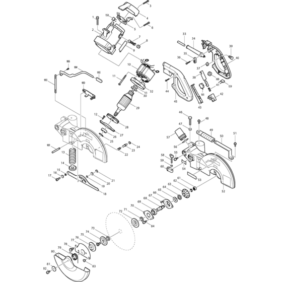 Makita LS1013 Mitre Saw Assembly
