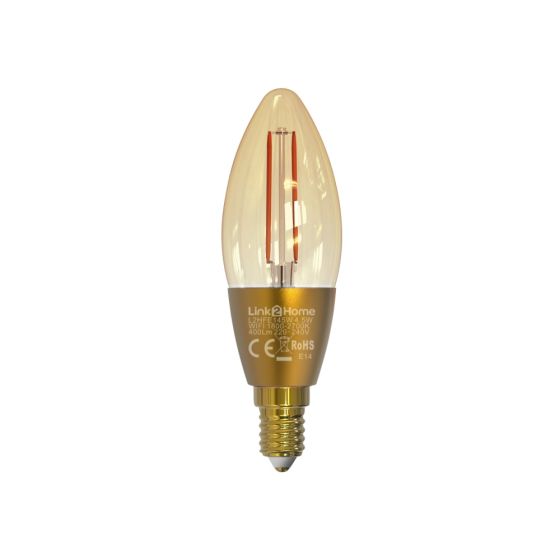 Wi-Fi LED SES (E14) 4.5W 400 lm Candle Filament Dimmable Bulb (White)