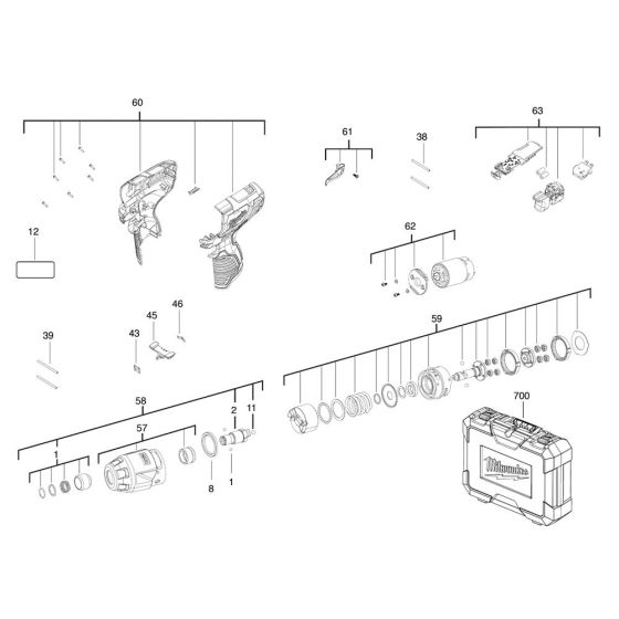 Milwaukee M12BID Assembly