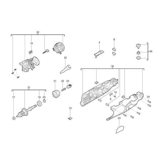 Milwaukee M12BLROT Assembly