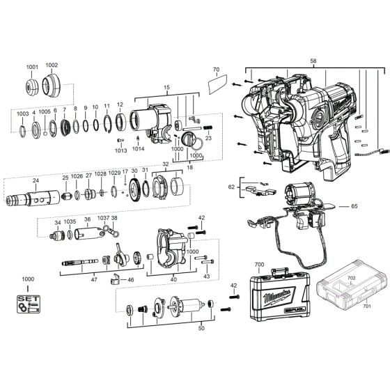 Milwaukee M12CH Assembly
