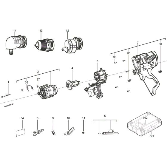 Milwaukee M12FPDX Assembly