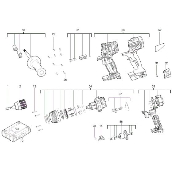 Milwaukee M18BLPD2 Assembly