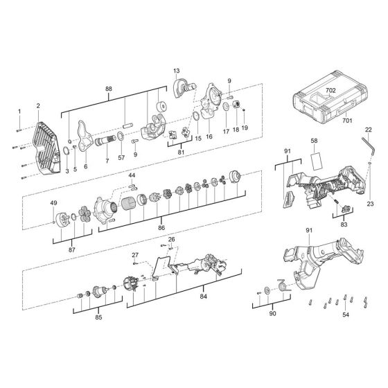 Milwaukee M18BLTRC Assembly
