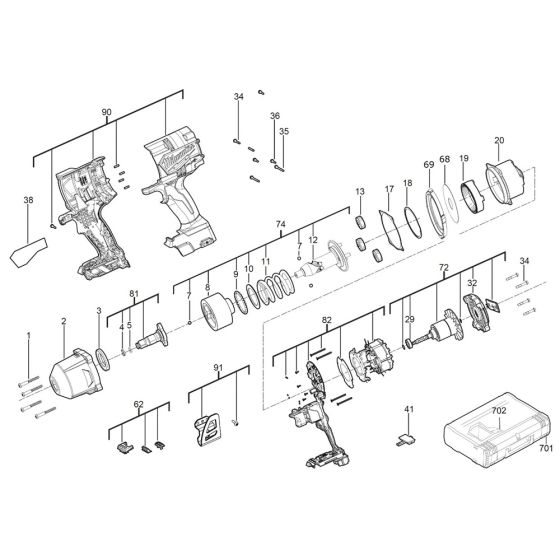 Milwaukee M18FHIWF12 Assembly
