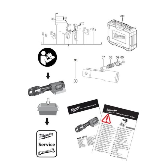 Milwaukee M18HCCT Assembly