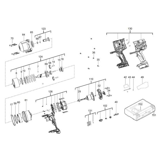 Milwaukee M18ONEFHIWF34 Assembly