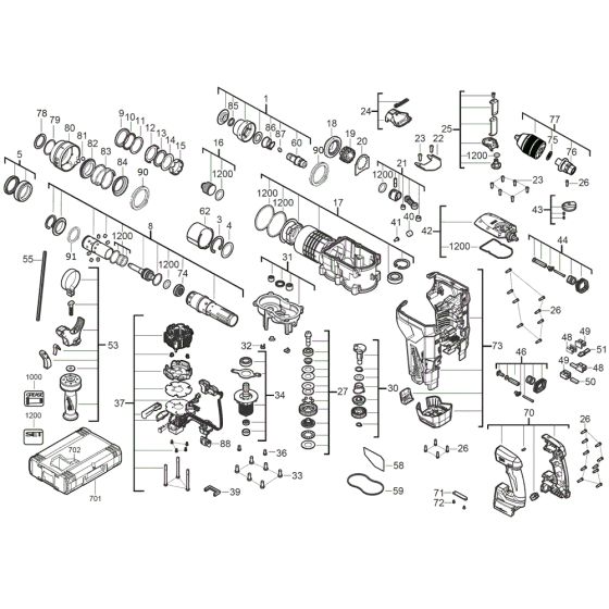Milwaukee M18ONEFHPX Assembly