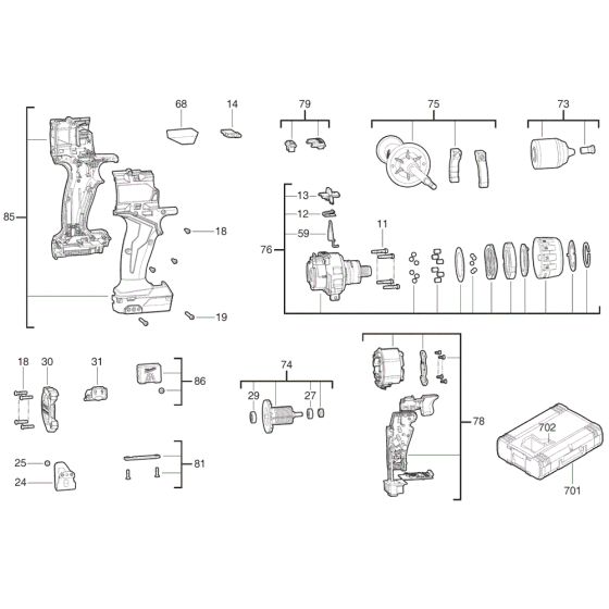 Milwaukee M18ONEPD3 Assembly