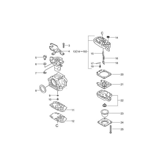 Carburettor for ECHO MB-440