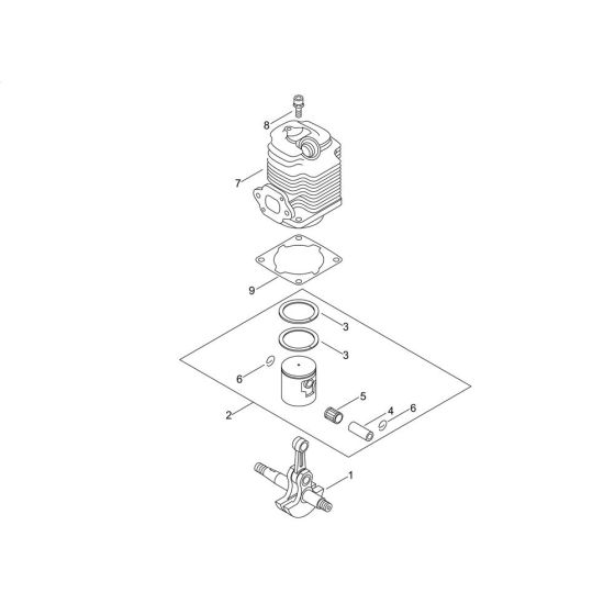 Cylinder, Piston, Crankshaft