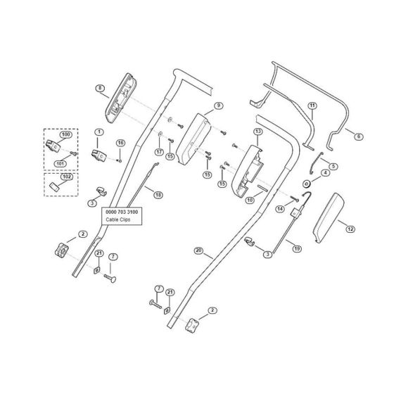Upper Handle for Viking MB 2 RT