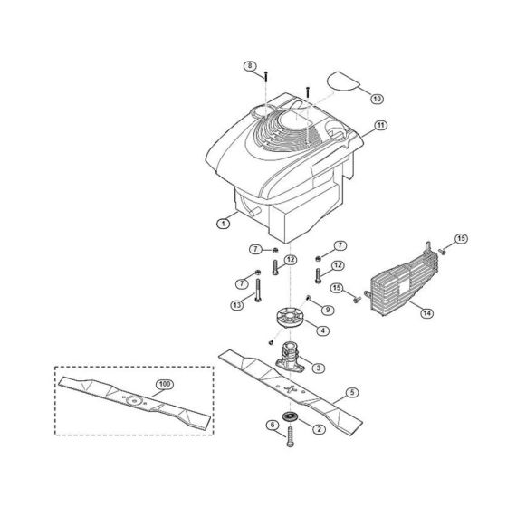 Engine and Blade for Viking MB 2 RT