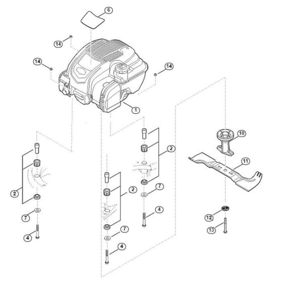 Engine and Blade for Viking MB 545.1