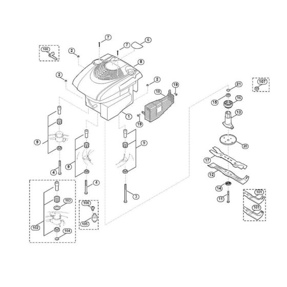 Engine and Blade for Viking MB 650.0 V