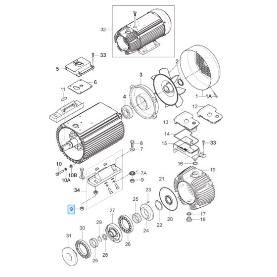 Motor for Nilfisk MC 6P-180/1300