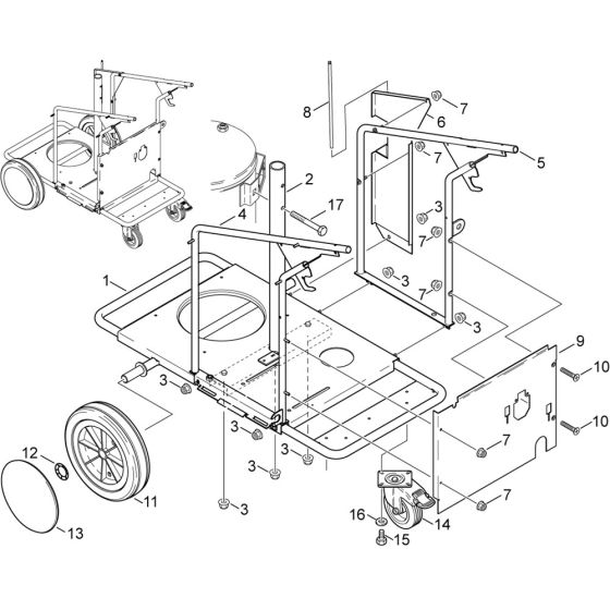Frame Assembly for Nilfisk MH 5M