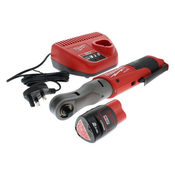 Milwaukee M12 FIR38-2 FUEL Sub Compact 3/8in Impact Ratchet 12V 1 x 2.0Ah Li-ion