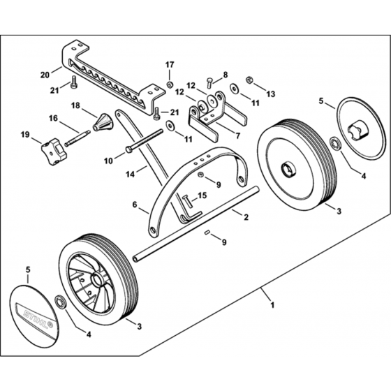 Wheels Assembly for Stihl MM56